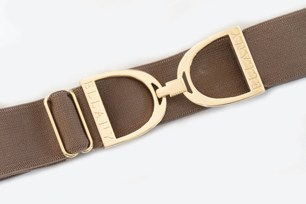 Cocoa - 1.5" Gold Stirrup Elastic Belt