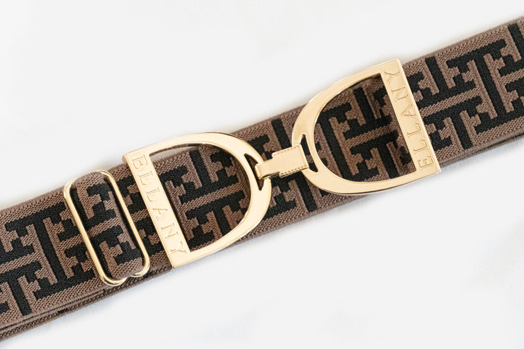 Cocoa Ridgeview - 1.5" Gold Stirrup Elastic Belt