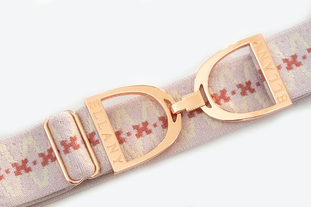 Pink Almaretto - 1.5" Rose Gold Stirrup Elastic Belt