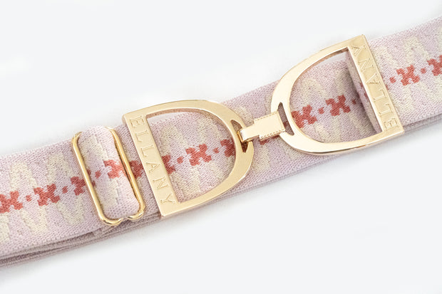 Pink Almaretto - 1.5" Gold Stirrup Elastic Belt
