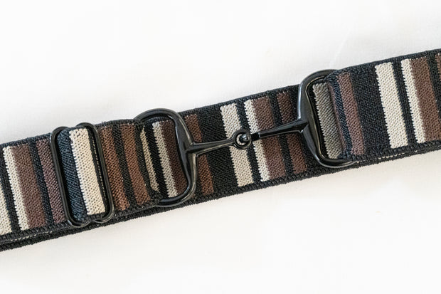 Black and Brown - 1.5" Black Snaffle Elastic Belt