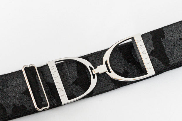 Black Camo - 2" Silver Stirrup Elastic Belt