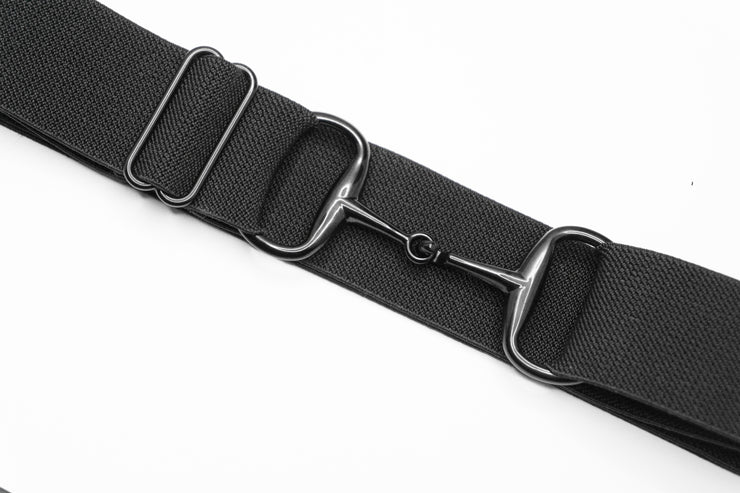 Black - 1.5" Black Snaffle Elastic Belt