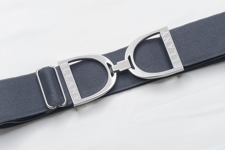 Denim - 1.5" Silver Stirrup Elastic Belt